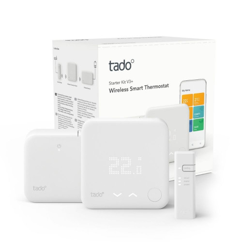 Tado - Kit de démarrage V3+ - Thermostat Intelligent sans fil + 4x Têtes  Thermostatiques Intelligentes - Quattro Pack - Thermostat connecté - Rue du  Commerce